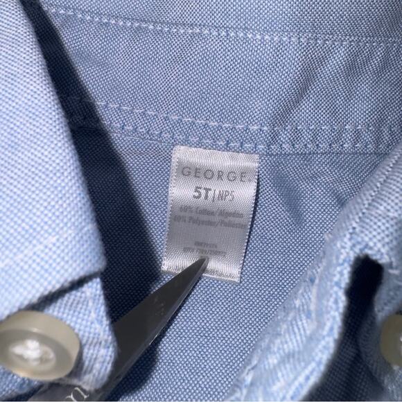 George Blue Button-Down Shirt boys size 5T - Picture 5 of 6